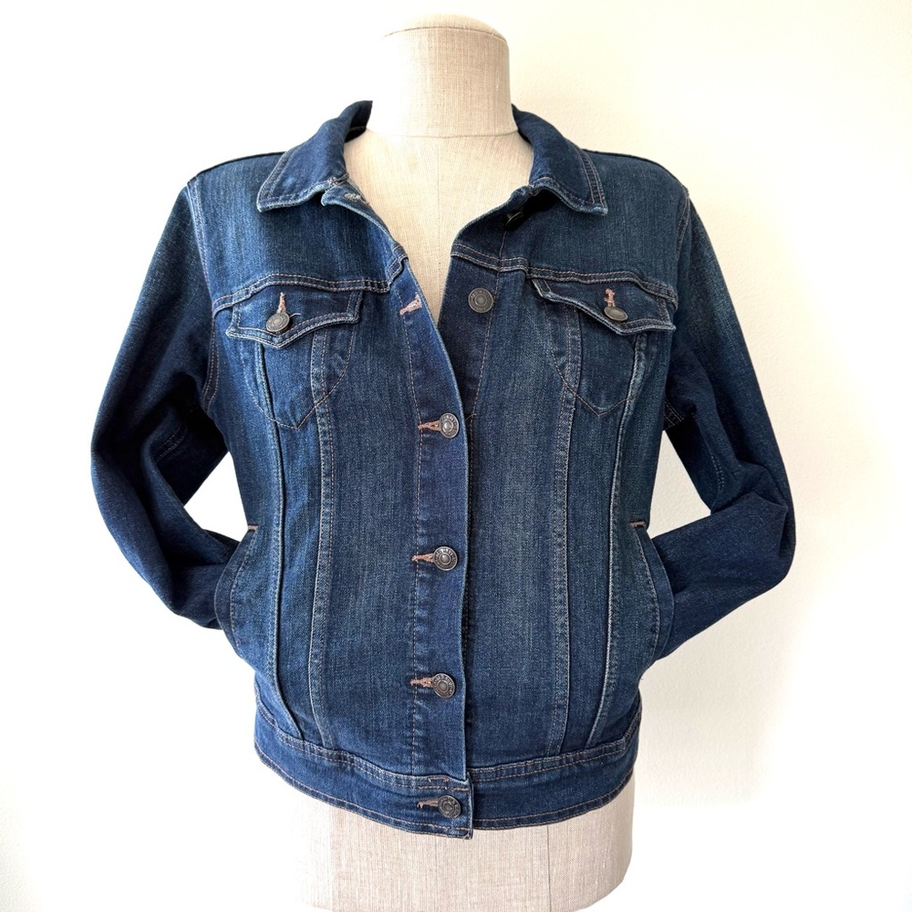 Old Navy Vintage Classic Dark Wash Denim Jean Jacket Americana Heritage - Picture 6 of 11